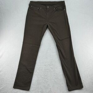 Levi's 511 Slim Fit Jeans Brown Stretch Denim Pants Mens Size‎ 36x34